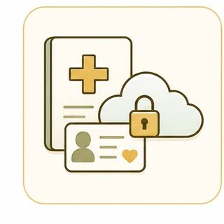 醫療健保雲端備援與資料保護圖示