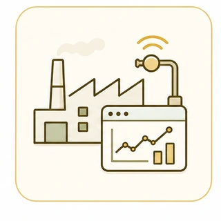 製造業 IoT 與資料流程圖示